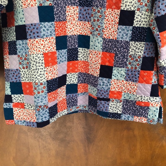 Land's End Patchwork Quilted Top Cottage Core Mixed Print Boho Nautical Coastal - Picture 9 of 15